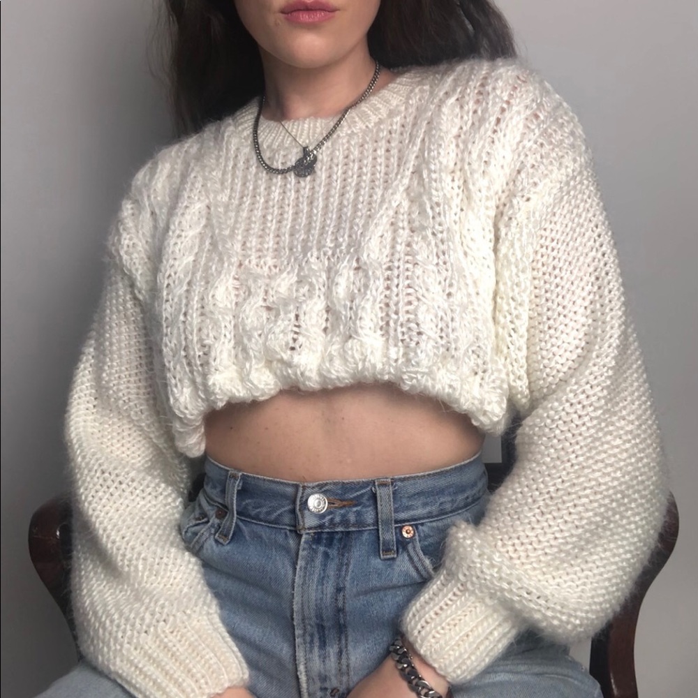 Vintage rework crop sweater